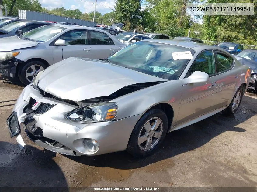 2007 Pontiac Grand Prix VIN: 2G2WP552171149954 Lot: 40481500