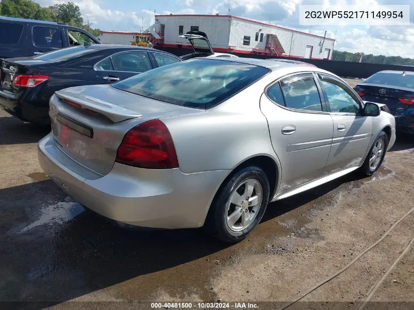 2007 Pontiac Grand Prix VIN: 2G2WP552171149954 Lot: 40481500