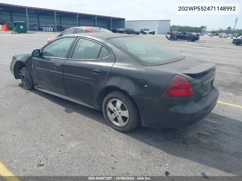 2007 Pontiac Grand Prix VIN: 2G2WP552471148992 Lot: 40497297