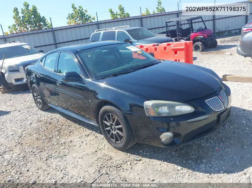 2007 Pontiac Grand Prix VIN: 2G2WP552X71198375 Lot: 40506173