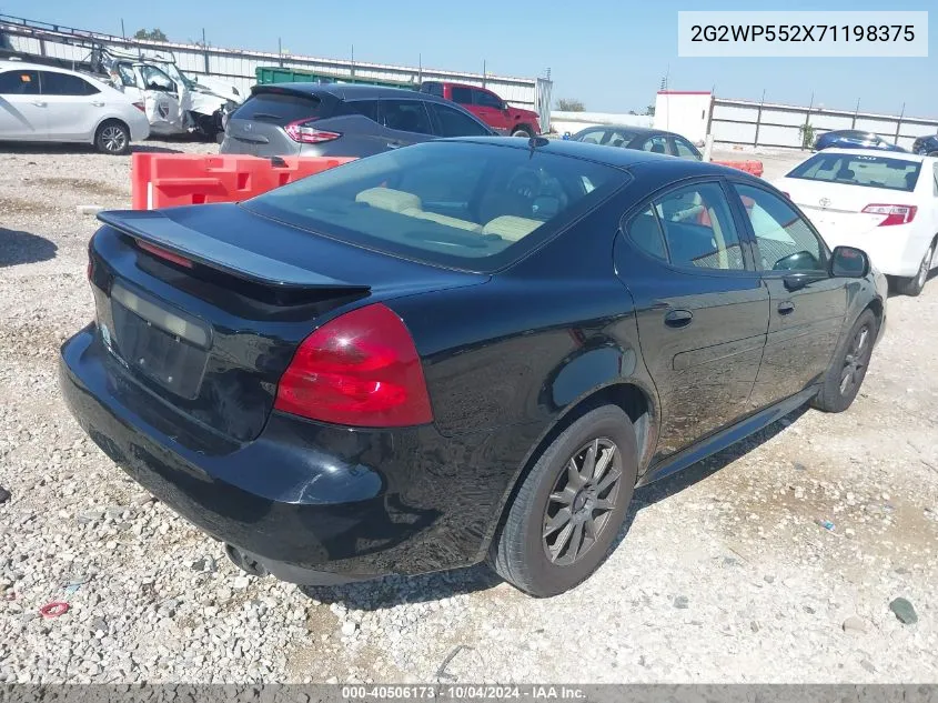 2007 Pontiac Grand Prix VIN: 2G2WP552X71198375 Lot: 40506173