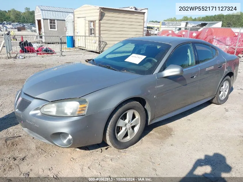 2007 Pontiac Grand Prix VIN: 2G2WP552171127324 Lot: 40562913