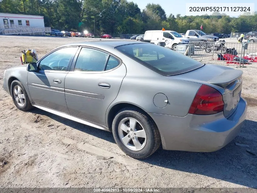 2007 Pontiac Grand Prix VIN: 2G2WP552171127324 Lot: 40562913