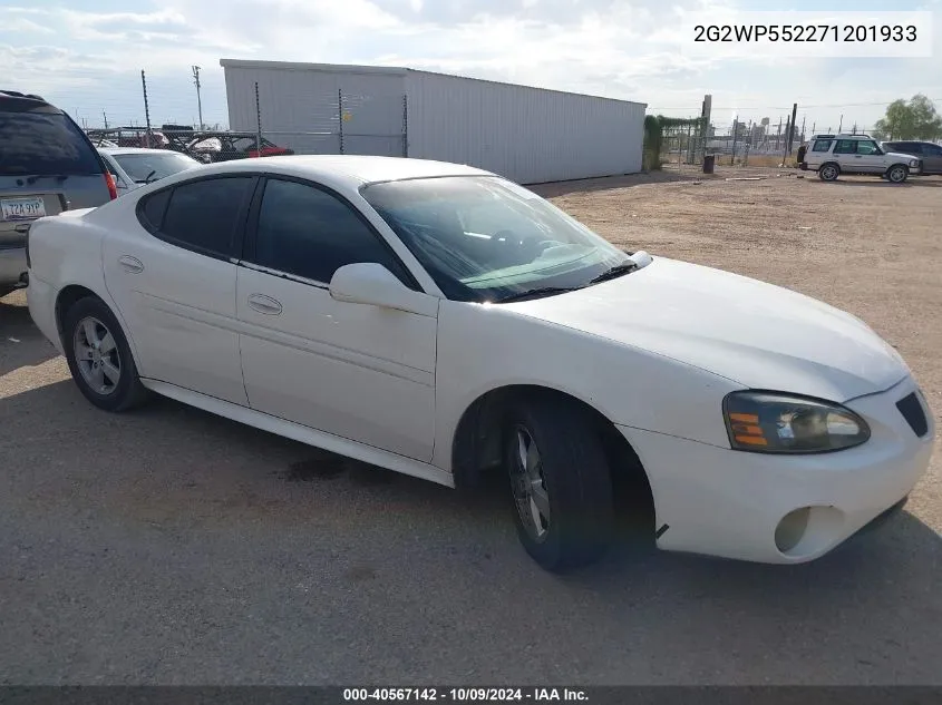 2007 Pontiac Grand Prix VIN: 2G2WP552271201933 Lot: 40567142