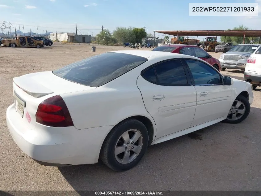 2007 Pontiac Grand Prix VIN: 2G2WP552271201933 Lot: 40567142