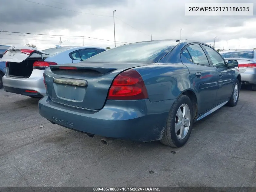 2007 Pontiac Grand Prix VIN: 2G2WP552171186535 Lot: 40578868