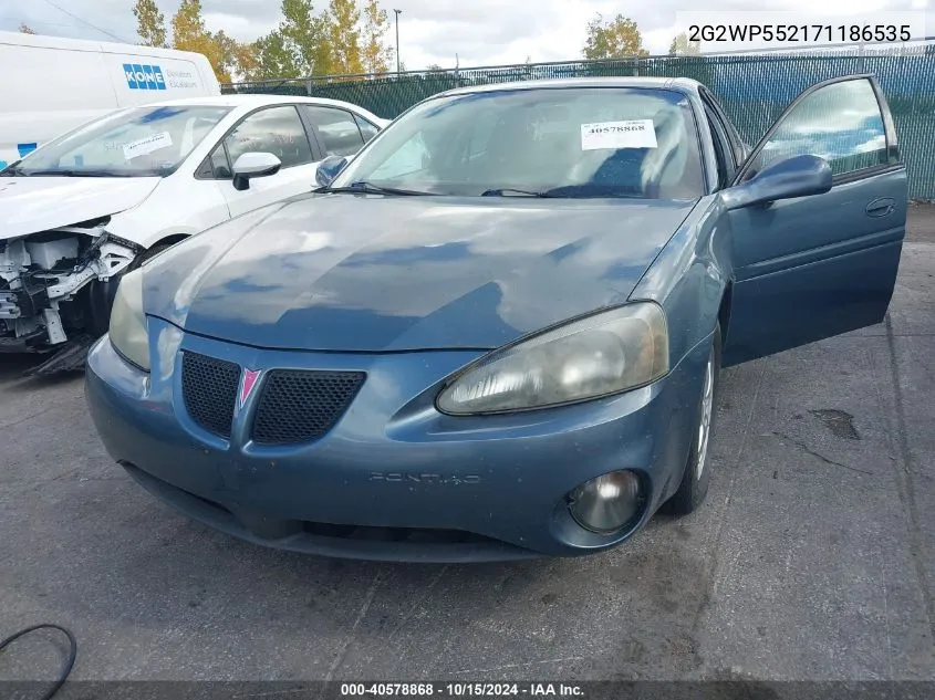 2007 Pontiac Grand Prix VIN: 2G2WP552171186535 Lot: 40578868