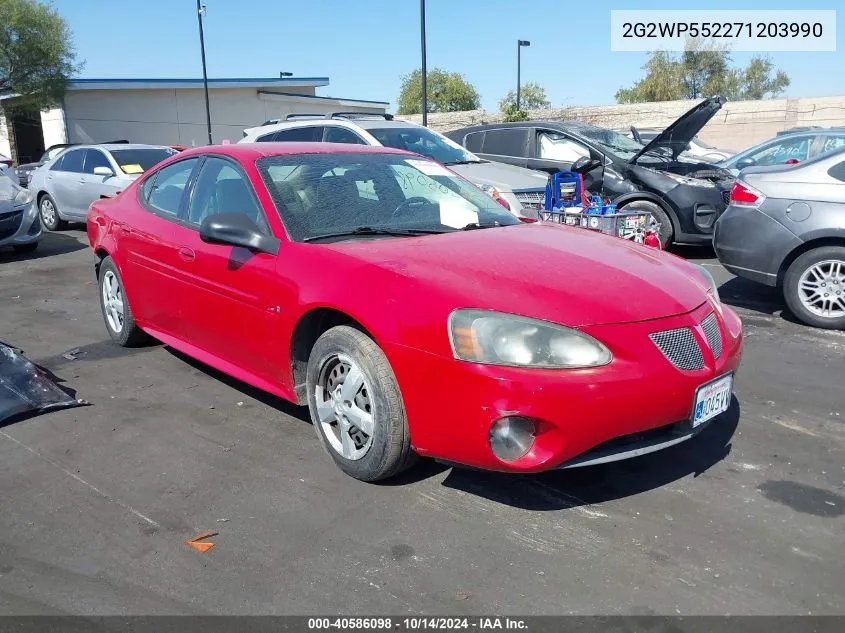 2007 Pontiac Grand Prix VIN: 2G2WP552271203990 Lot: 40586098