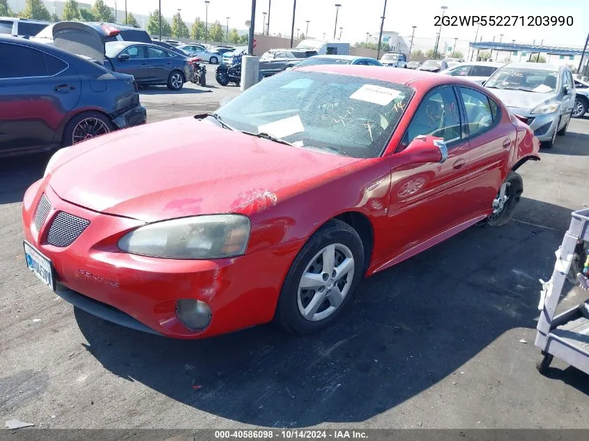 2007 Pontiac Grand Prix VIN: 2G2WP552271203990 Lot: 40586098