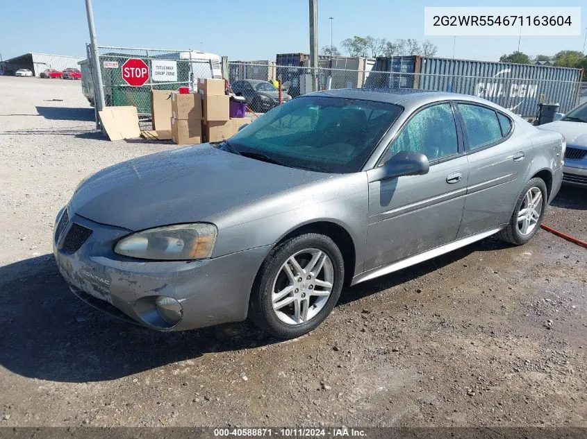 2007 Pontiac Grand Prix Gt VIN: 2G2WR554671163604 Lot: 40588871