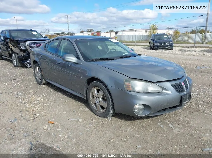 2007 Pontiac Grand Prix VIN: 2G2WP552X71159222 Lot: 40601722