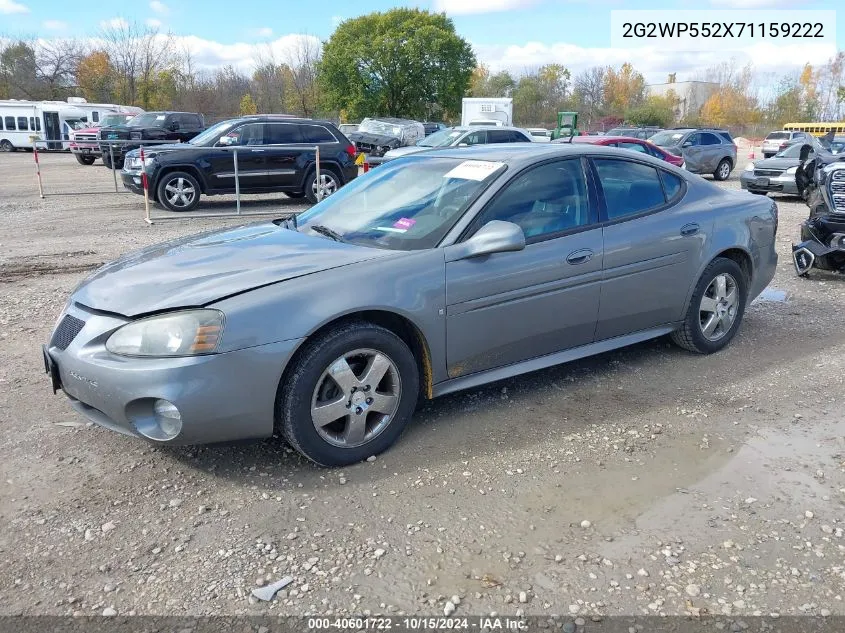 2007 Pontiac Grand Prix VIN: 2G2WP552X71159222 Lot: 40601722