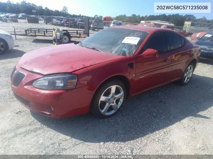 2007 Pontiac Grand Prix Gxp VIN: 2G2WC58C571235008 Lot: 40608545