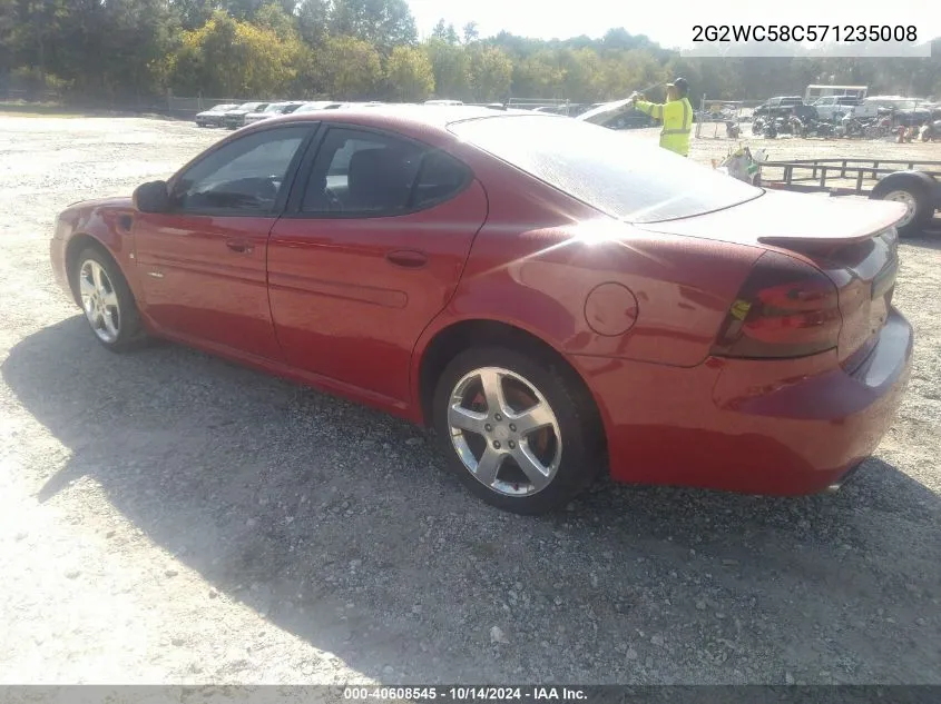 2007 Pontiac Grand Prix Gxp VIN: 2G2WC58C571235008 Lot: 40608545