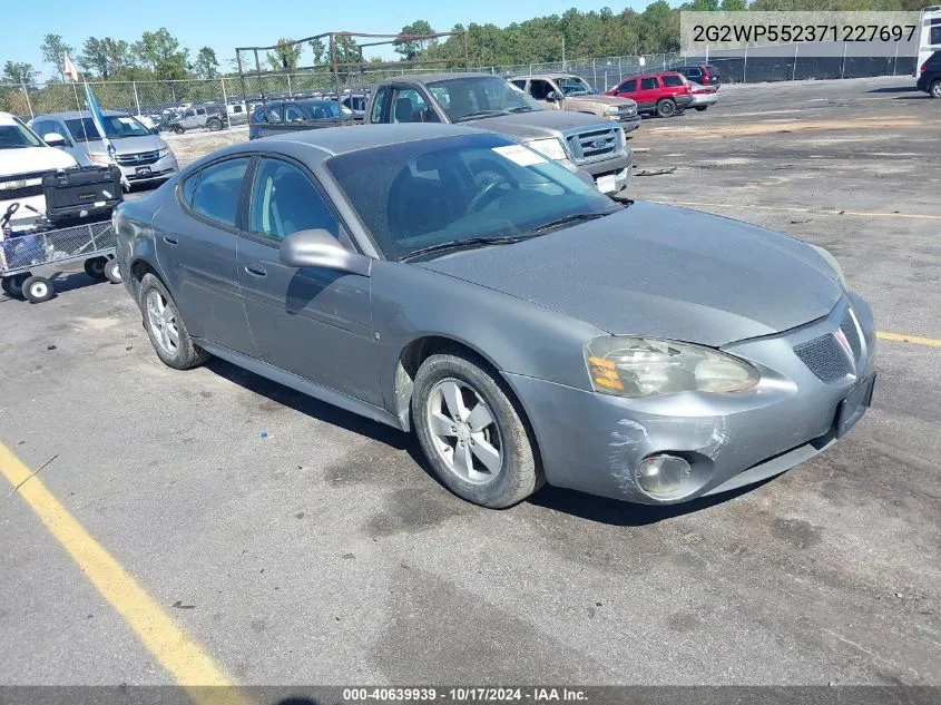 2007 Pontiac Grand Prix VIN: 2G2WP552371227697 Lot: 40639939