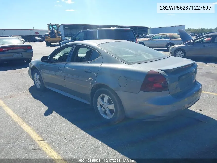 2007 Pontiac Grand Prix VIN: 2G2WP552371227697 Lot: 40639939