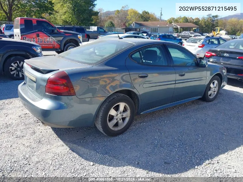 2007 Pontiac Grand Prix VIN: 2G2WP552871215495 Lot: 40661855