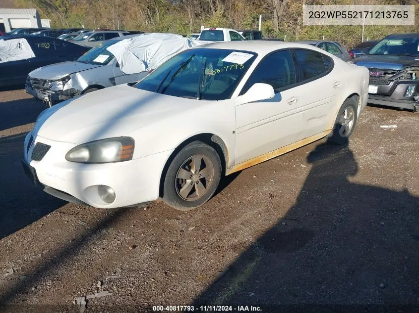 2007 Pontiac Grand Prix VIN: 2G2WP552171213765 Lot: 40817793