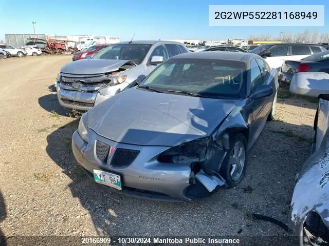 2008 Pontiac Grand Prix VIN: 2G2WP552281168949 Lot: 20166909