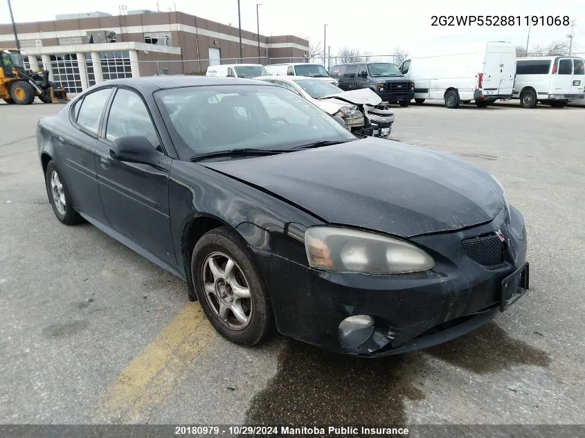 2008 Pontiac Grand Prix VIN: 2G2WP552881191068 Lot: 20180979