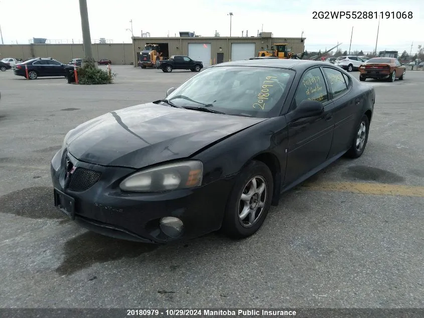 2008 Pontiac Grand Prix VIN: 2G2WP552881191068 Lot: 20180979