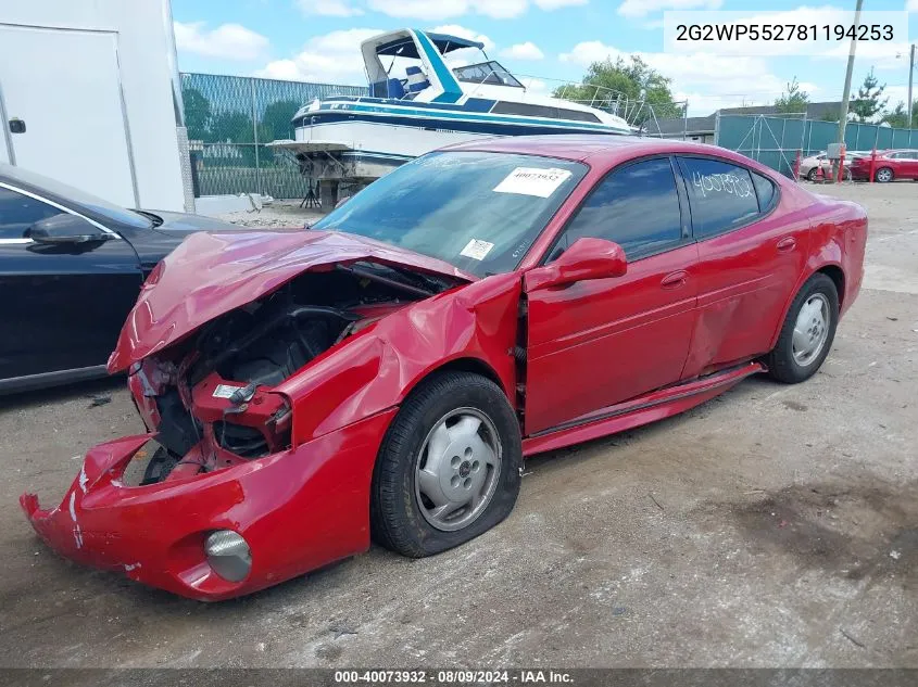 2G2WP552781194253 2008 Pontiac Grand Prix