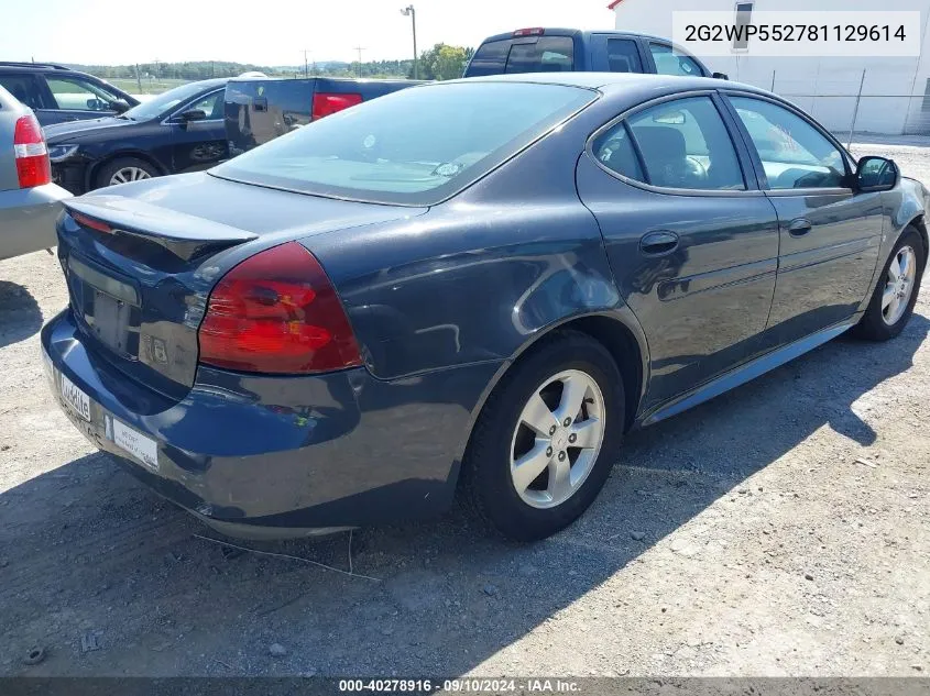 2008 Pontiac Grand Prix VIN: 2G2WP552781129614 Lot: 40278916