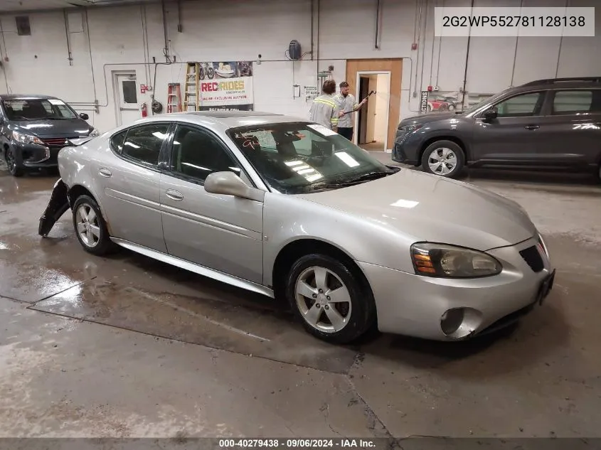 2008 Pontiac Grand Prix VIN: 2G2WP552781128138 Lot: 40279438