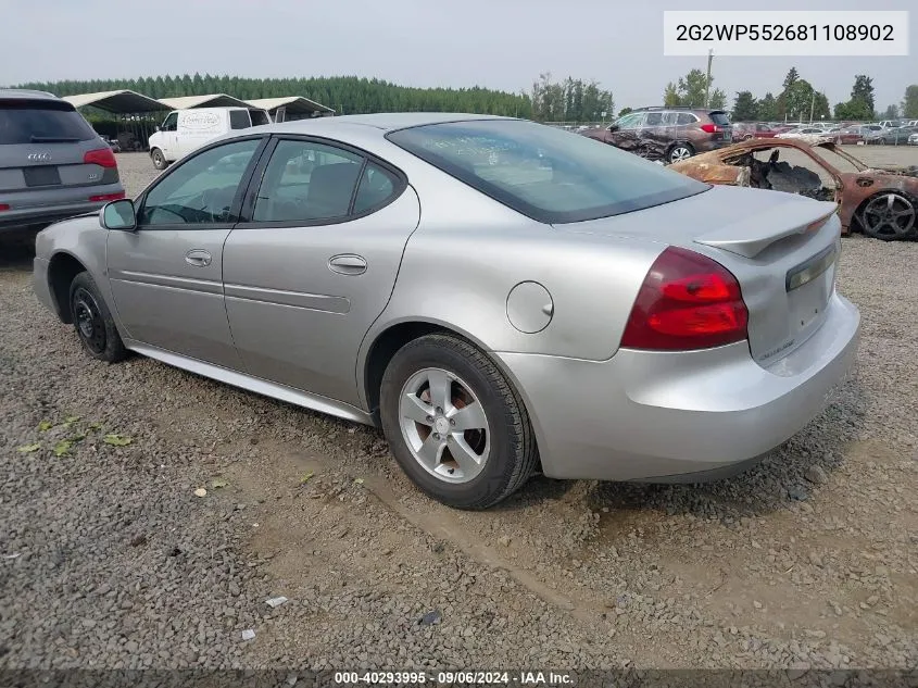 2008 Pontiac Grand Prix VIN: 2G2WP552681108902 Lot: 40293995