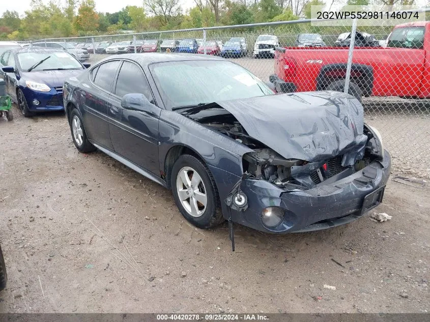 2008 Pontiac Grand Prix VIN: 2G2WP552981146074 Lot: 40420278