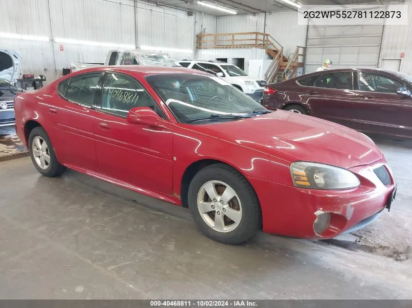 2008 Pontiac Grand Prix VIN: 2G2WP552781122873 Lot: 40468811