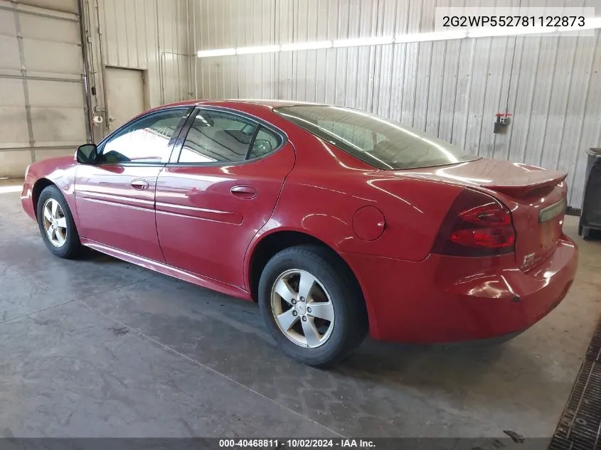 2008 Pontiac Grand Prix VIN: 2G2WP552781122873 Lot: 40468811