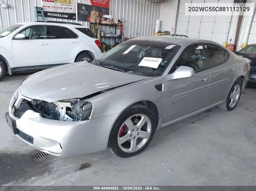 2008 Pontiac Grand Prix Gxp VIN: 2G2WC55C881112129 Lot: 40494682