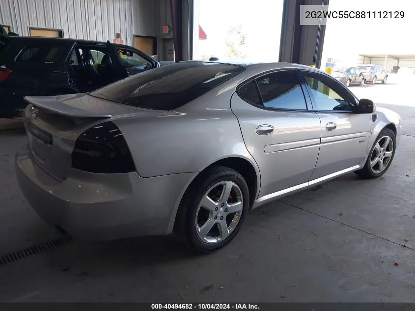 2008 Pontiac Grand Prix Gxp VIN: 2G2WC55C881112129 Lot: 40494682