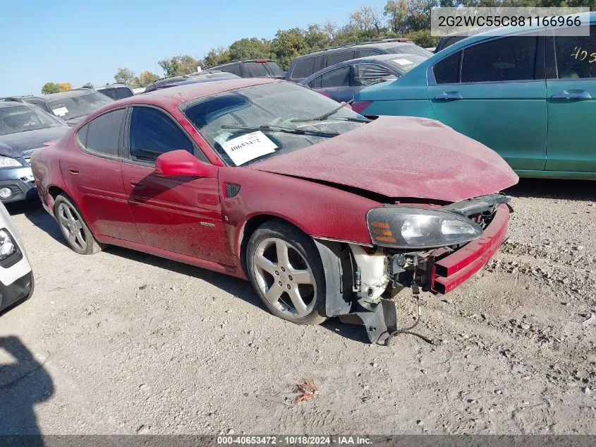 2008 Pontiac Grand Prix Gxp VIN: 2G2WC55C881166966 Lot: 40653472