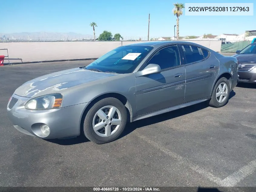 2008 Pontiac Grand Prix VIN: 2G2WP552081127963 Lot: 40685728