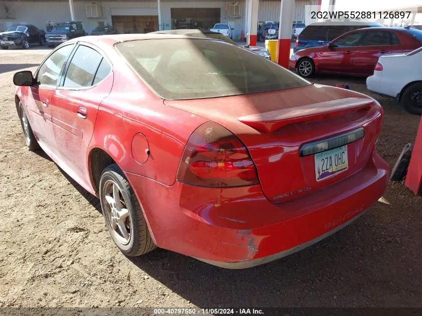 2008 Pontiac Grand Prix VIN: 2G2WP552881126897 Lot: 40797550