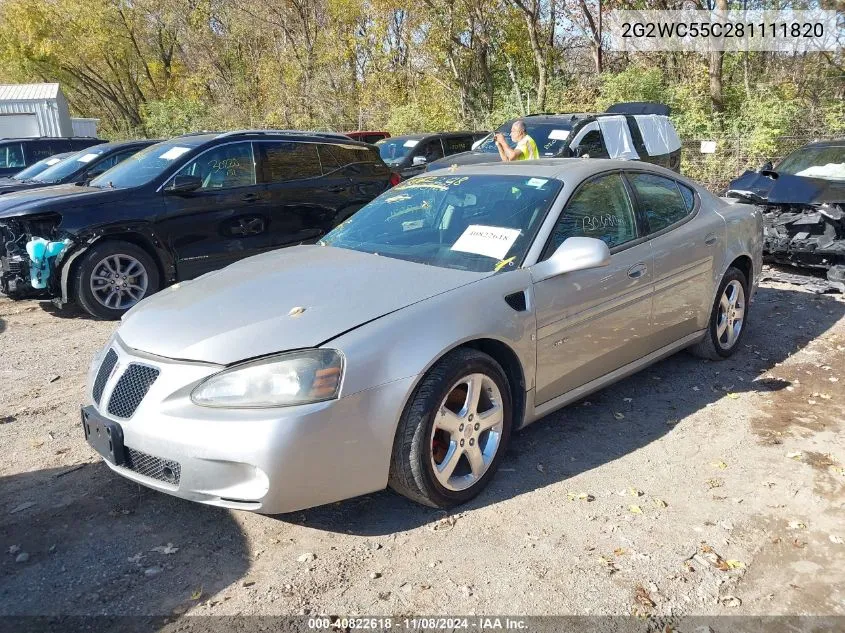 2008 Pontiac Grand Prix Gxp VIN: 2G2WC55C281111820 Lot: 40822618