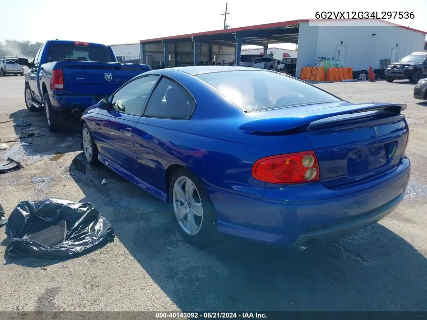 2004 Pontiac Gto VIN: 6G2VX12G34L297536 Lot: 40143092