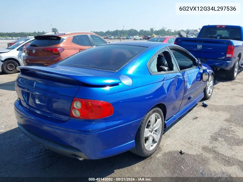 2004 Pontiac Gto VIN: 6G2VX12G34L297536 Lot: 40143092