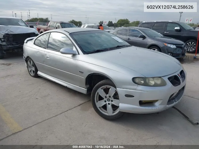 2004 Pontiac Gto VIN: 6G2VX12G74L258626 Lot: 40587543