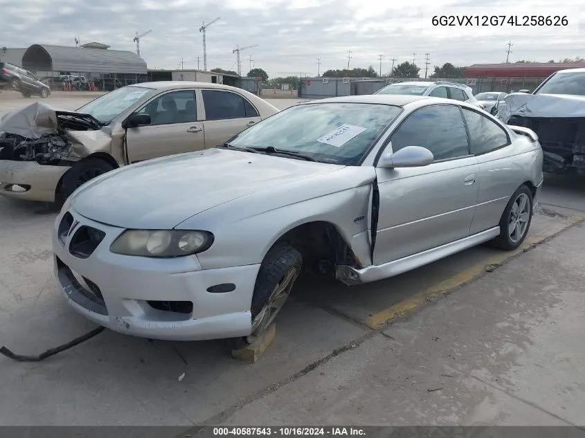 2004 Pontiac Gto VIN: 6G2VX12G74L258626 Lot: 40587543