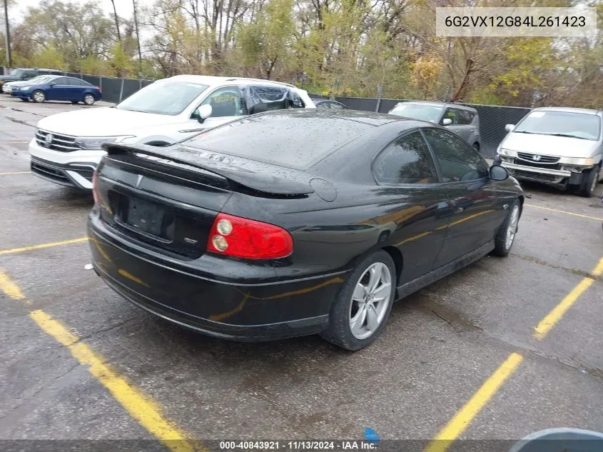 2004 Pontiac Gto VIN: 6G2VX12G84L261423 Lot: 40843921