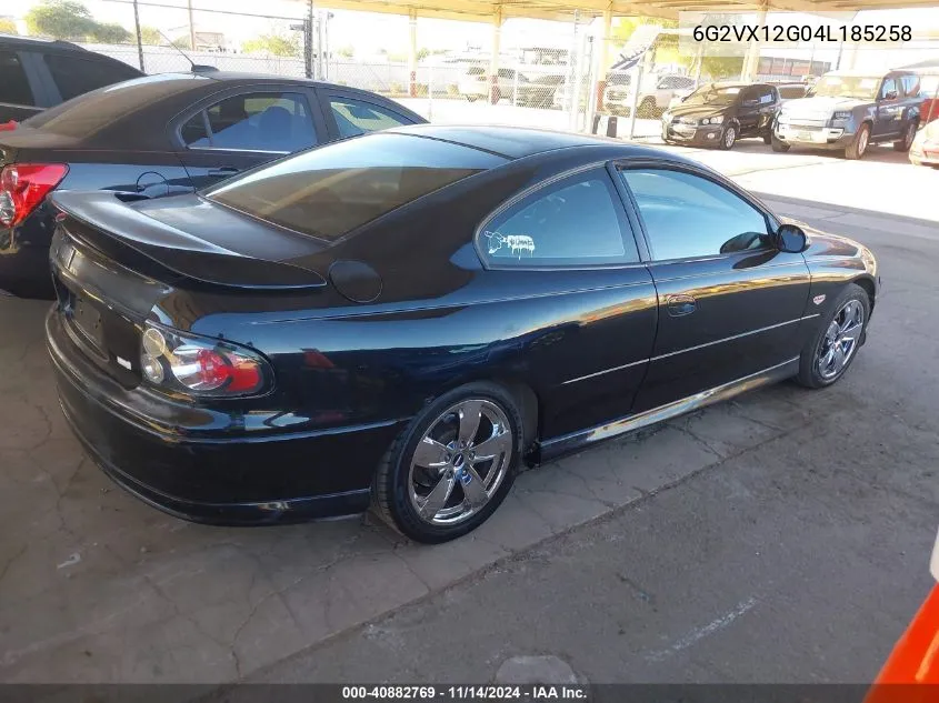 2004 Pontiac Gto VIN: 6G2VX12G04L185258 Lot: 40882769