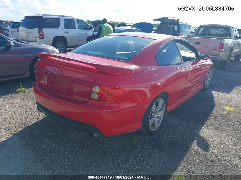 2005 Pontiac Gto VIN: 6G2VX12U05L384706 Lot: 40477719