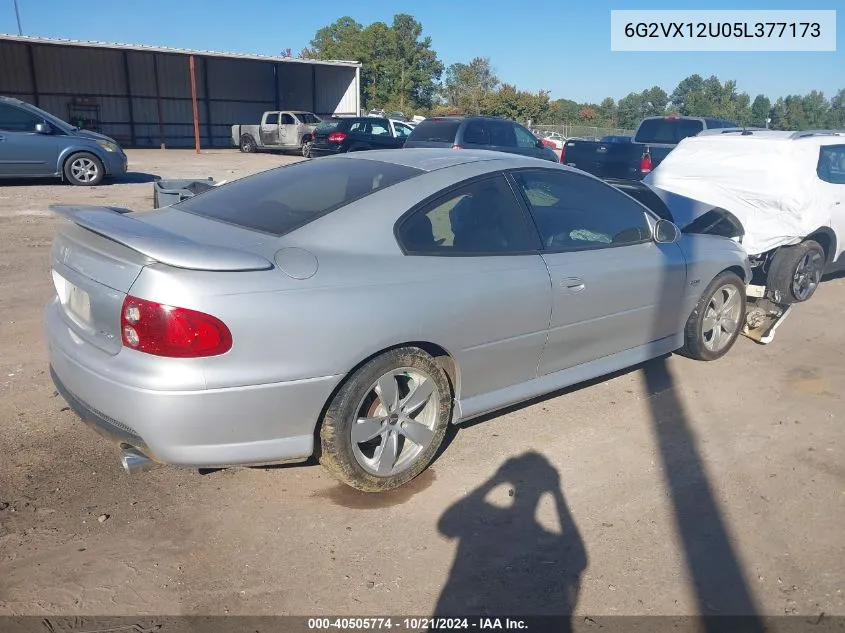 2005 Pontiac Gto VIN: 6G2VX12U05L377173 Lot: 40505774