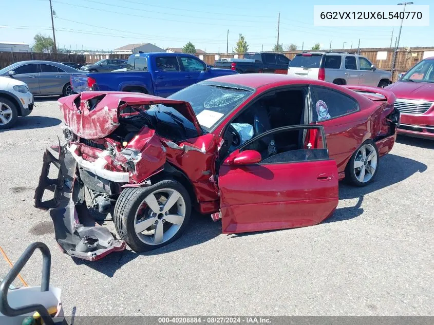 6G2VX12UX6L540770 2006 Pontiac Gto