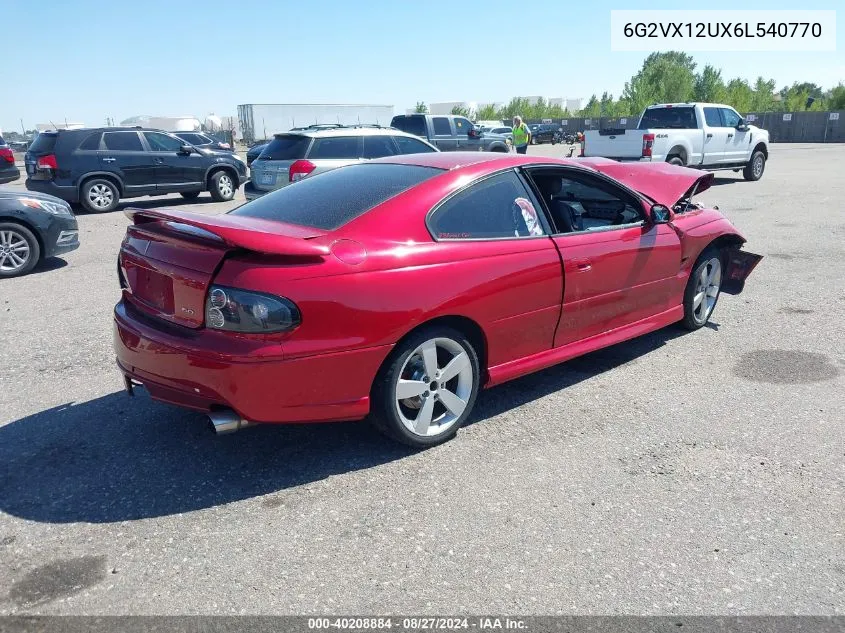 6G2VX12UX6L540770 2006 Pontiac Gto