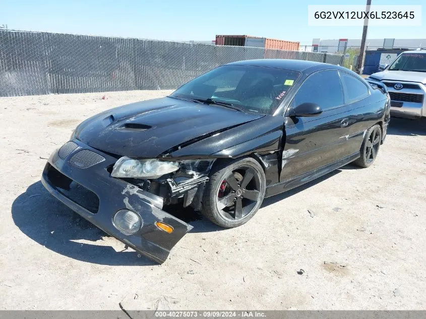 2006 Pontiac Gto VIN: 6G2VX12UX6L523645 Lot: 40275073