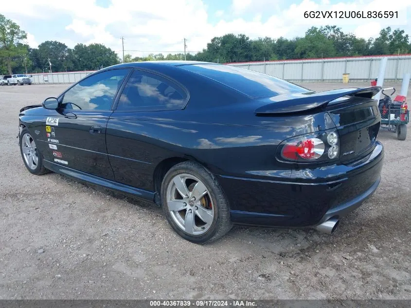 2006 Pontiac Gto VIN: 6G2VX12U06L836591 Lot: 40367839